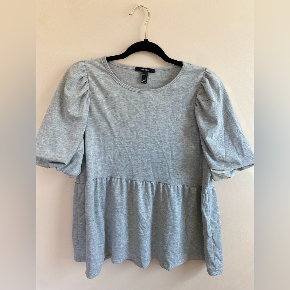 forever 21 gray tunic blouse